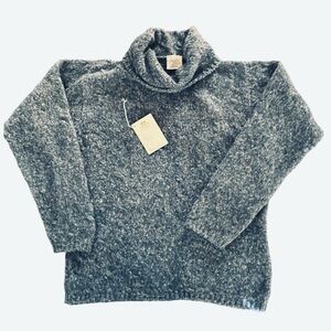 Bonner of Ireland Merino Wool Poloneck Cable Knit Pullover Sweater Small NWT